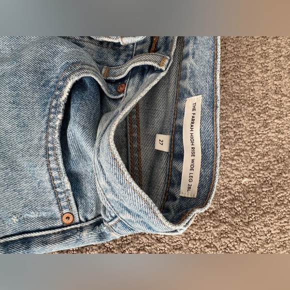 Denim Forum Farrah high rise wide leg light wash size 27 - Picture 4 of 8